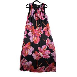 Studio 1940 Maxi Dress Womens 20W Floral Side Slits Chiffon Lined Goddess Island